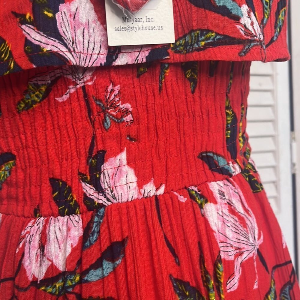 Red Floral Maxi Dress - Picture 4 of 5